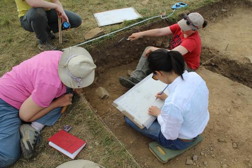 work at the archeological site of Dun Ailinne, Ireland